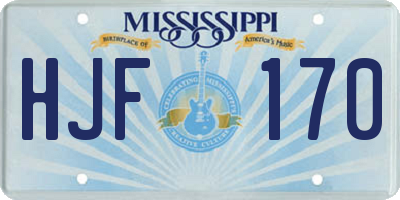 MS license plate HJF170