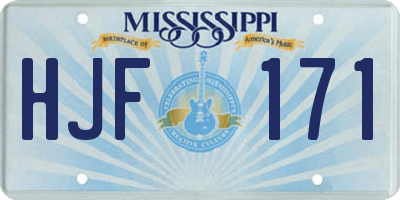 MS license plate HJF171