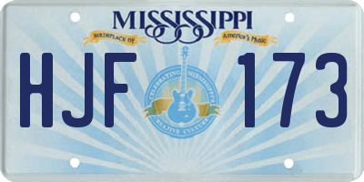 MS license plate HJF173