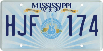 MS license plate HJF174