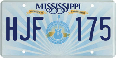 MS license plate HJF175