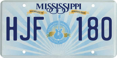 MS license plate HJF180