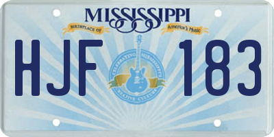 MS license plate HJF183