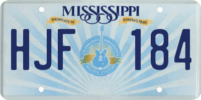 MS license plate HJF184