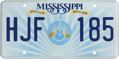MS license plate HJF185