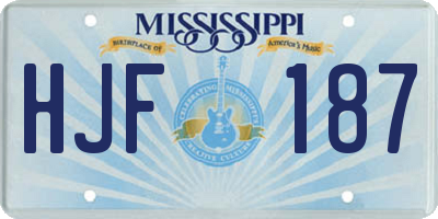 MS license plate HJF187