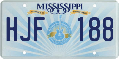 MS license plate HJF188