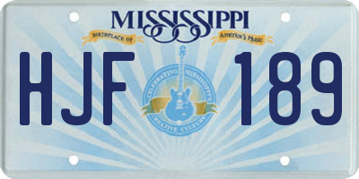 MS license plate HJF189