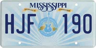 MS license plate HJF190
