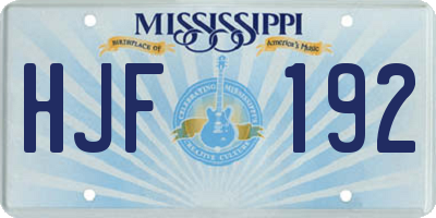 MS license plate HJF192