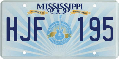 MS license plate HJF195