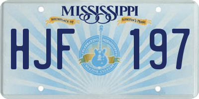 MS license plate HJF197