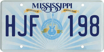 MS license plate HJF198
