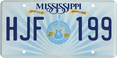 MS license plate HJF199