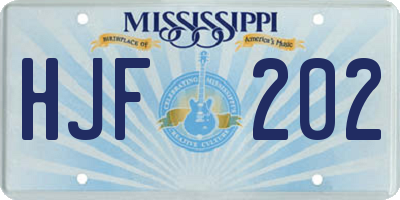 MS license plate HJF202