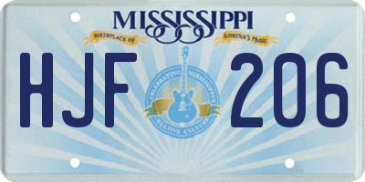 MS license plate HJF206