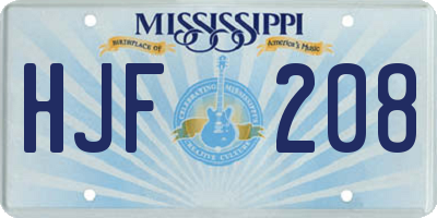 MS license plate HJF208