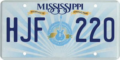 MS license plate HJF220