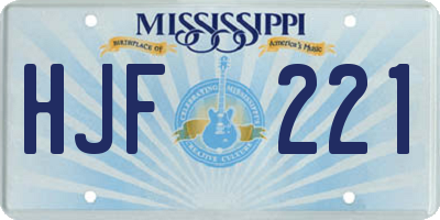 MS license plate HJF221