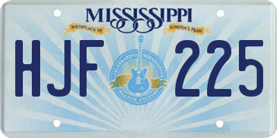 MS license plate HJF225
