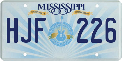 MS license plate HJF226