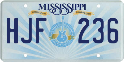 MS license plate HJF236