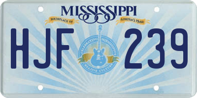 MS license plate HJF239
