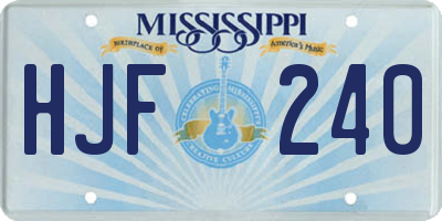 MS license plate HJF240