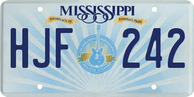 MS license plate HJF242