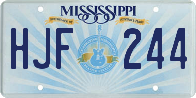 MS license plate HJF244