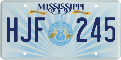MS license plate HJF245