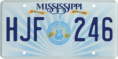 MS license plate HJF246