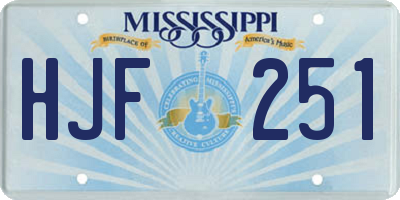 MS license plate HJF251