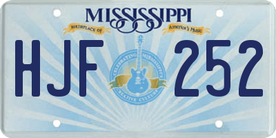 MS license plate HJF252