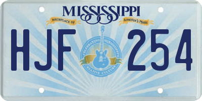 MS license plate HJF254