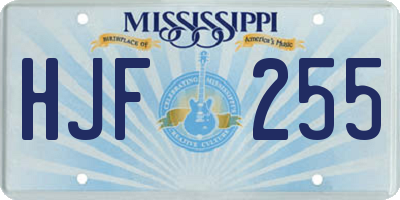 MS license plate HJF255