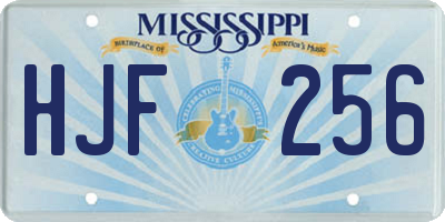 MS license plate HJF256