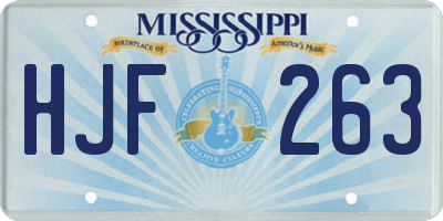 MS license plate HJF263