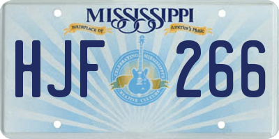 MS license plate HJF266