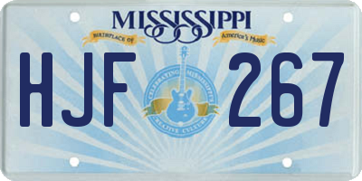 MS license plate HJF267