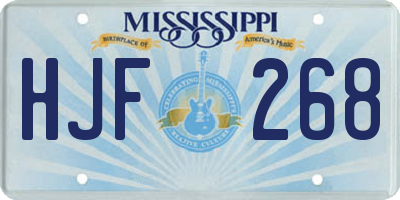 MS license plate HJF268