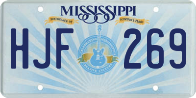 MS license plate HJF269