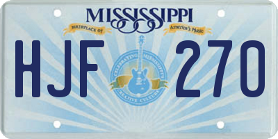 MS license plate HJF270