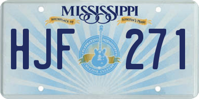 MS license plate HJF271