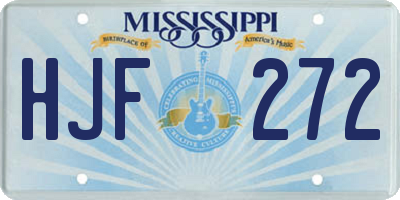 MS license plate HJF272