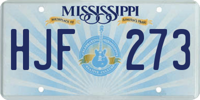MS license plate HJF273