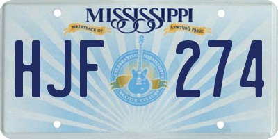 MS license plate HJF274