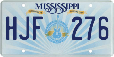 MS license plate HJF276
