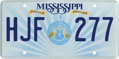 MS license plate HJF277