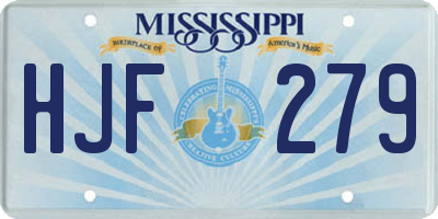 MS license plate HJF279